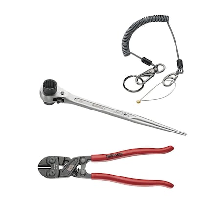 Teng Tools 19 x 22mm Scaffold Wrench w/8" Mini Bolt Cutters An podgerboltwire